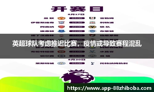 英超球队考虑推迟比赛,疫情或导致赛程混乱